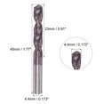 thumbnail image 2 of Uxcell 4.4mm DIN K45 Tungsten Carbide AlTiSin Coated Twist Drill Bit for Stainless Steel, 2 of 5