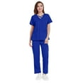 thumbnail image 3 of Garbnen Scrub Set Women Stretch V-Neck Womens Scrubs Top Workwear & Cargo Pants Nurse Uniforms with Pockets, 3 of 6