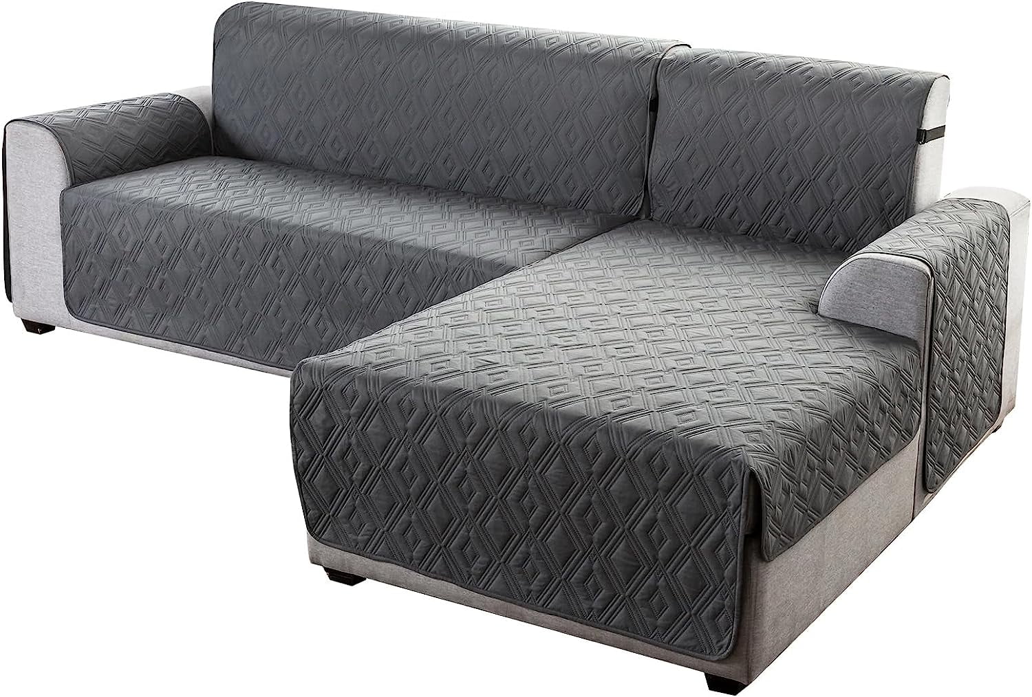 KUSONG Sectional Couch Covers for Dogs L Shaped Sofa Covers Chaise