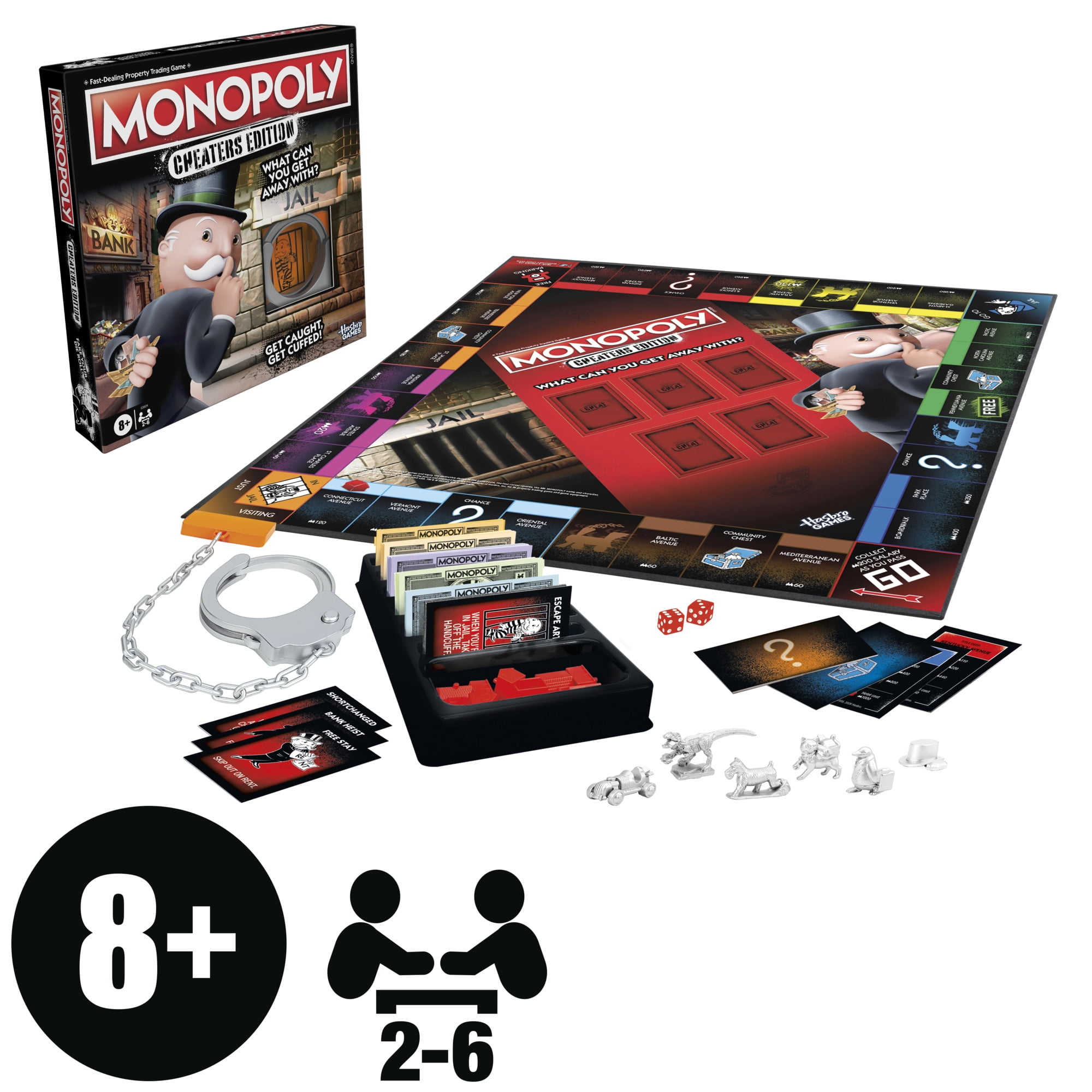 Monopoly Cheaters Edition Board Game, Fun Family Games for Kids, Teens, and Adults, 8+