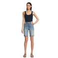 thumbnail image 2 of Time And Tru Women's Double Rolled Cuff Mid Rise Bermuda Short, Sizes 2-20, 2 of 5