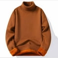 thumbnail image 5 of Mens Turtleneck Sweater Casual Classic Fit Long Sleeve Knit Pullovers Fall Winter Warm Basic Tops Athletic Work Outfit (3XL, Brown), 5 of 6