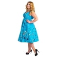 thumbnail image 4 of Miss Lavish London Women's Plus Size Dresses Retro Floral Rockabilly 40s and 50s Vintage Fashion [GALAXY-TURQ-20], 4 of 5