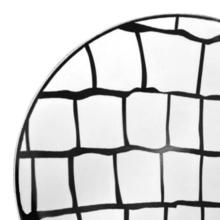 

Smarty 7.5 White with Black Scales Pattern Round Disposable Plastic Salad Plate 120 ct