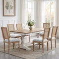 thumbnail image 2 of Noble House French Country Dining Chair Set of 2,Rectangular Cane Backrest,Light Grey, 2 of 10