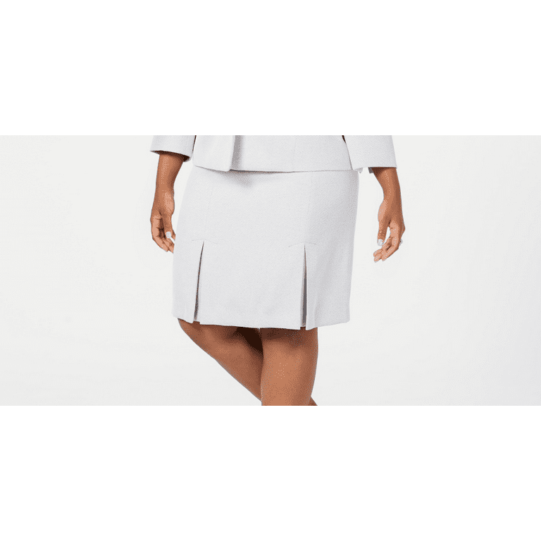 Le Suit Women's Plus Size Single-Button Zip Skirt Suit Navy Size Petite  Small 