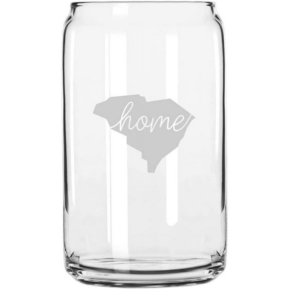South Carolina Home States Etched 16oz Libbey Can Glass