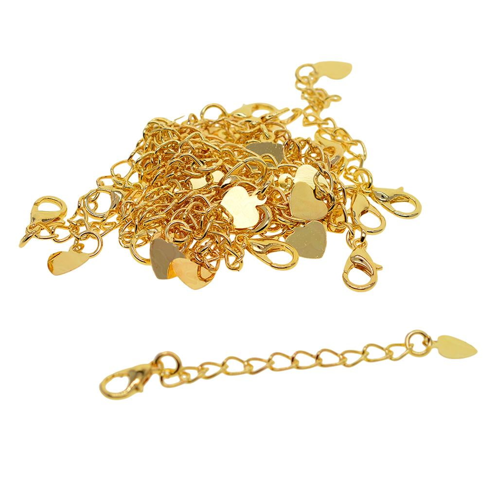 20 Necklace Bracelet Chain Extenders with Clasps gold