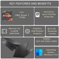 thumbnail image 4 of Lenovo V15 G4 15.6" FHD Business Laptop, AMD Ryzen 7 7730U, 40GB RAM, 2TB SSD, W11P, Grey, 4 of 5