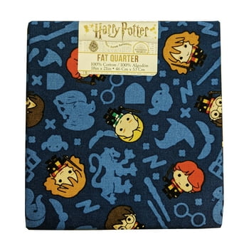 Eugene Textiles Premium Licensed Harry Potter Rookie Wizard 100% quilting Cotton 18" x 21"  Quarter Blue color