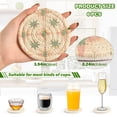 thumbnail image 2 of Yayeee 6 PCS Drink Coasters with Holder Set Woven Absorbent Round Tabletop Hot Pad, Pastel Beige Geometric, 2 of 7