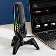 thumbnail image 2 of Nouveau Microphone de Jeu HK4 RGB Professionnel, Condensateur de Diffusion en Continu en Direct, Microphone de Bureau USB à Réduction de Bruit pour Podcast, 2 of 7