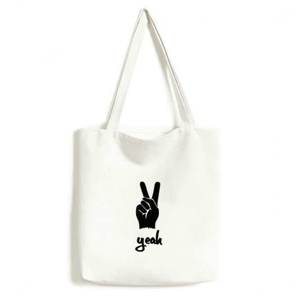 Scissors Outline Personalized Gesture Tote Canvas Bag Shopping Satchel Casual Handbag
