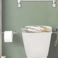 thumbnail image 2 of Renewold Marble Print Toilet Tank Lid Cover and Stains and Dust Resistant Toilet Tank Cover Universal Fit for Most Toilets Tanks Bathroom Decor, White and Gold, 2 of 6