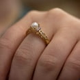 thumbnail image 6 of 10k Yellow Gold Freshwater Cultured Pearl And Diamond Ring, 6 of 8