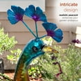 thumbnail image 6 of Alpine Corporation 26" x 17" x 37" Metal Peacock Garden Statue, Multicolor, 6 of 13