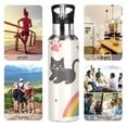 thumbnail image 4 of ALAZA Cat and Rainbow Footprint Water Bottle Insulated Flask Stainless Steel Straw Lid 20 oz, 4 of 6