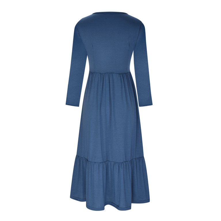 women winter classic dress Purple Wool A-Line quality wool this dress features a flattering wrap top with a V Styling GMG Collection Dresses For