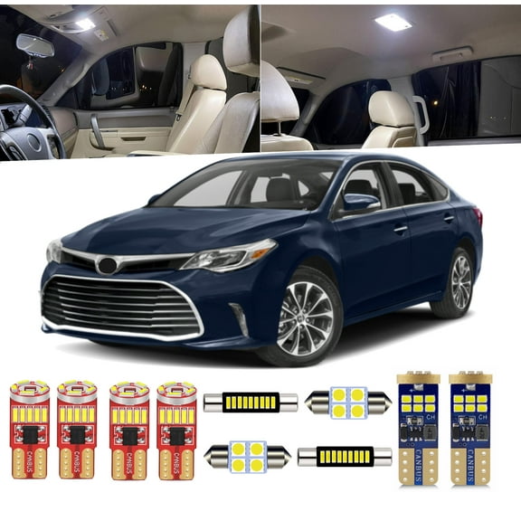 15 Piece Car Interior LED Lights Kit for Toyota Avalon 2013-2018 Interior Map Dome Light License Plate Light Install Tool