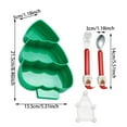 thumbnail image 3 of Christmas Tree Divided Serving Tray with Utensils, 3-Compartment Appetizer Platter with Suction Base, Holiday-Children's 4-Piece Dinner-Set, Christmas Dinnerware, 3 of 6