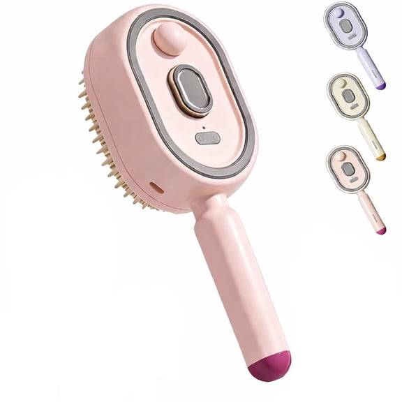 Electric Steam Brush for Hair, Rechargeable Steams Hair Straightener Brush with Detangling Comb, Spray Air Cushion Massage Comb, Anti-Static Wet Hairbrush for Smoothing & Reducing Frizz