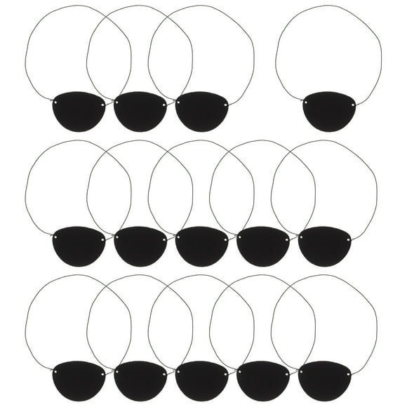 KAKOWELY 14pcs Kids Creative Pirate Eye Patch Funny One Eye Blindfold Adorable Party Prop for Festival Halloween Cosplay (Black Rope Felt Solid Color),3.15X"X2.36"X0.08"