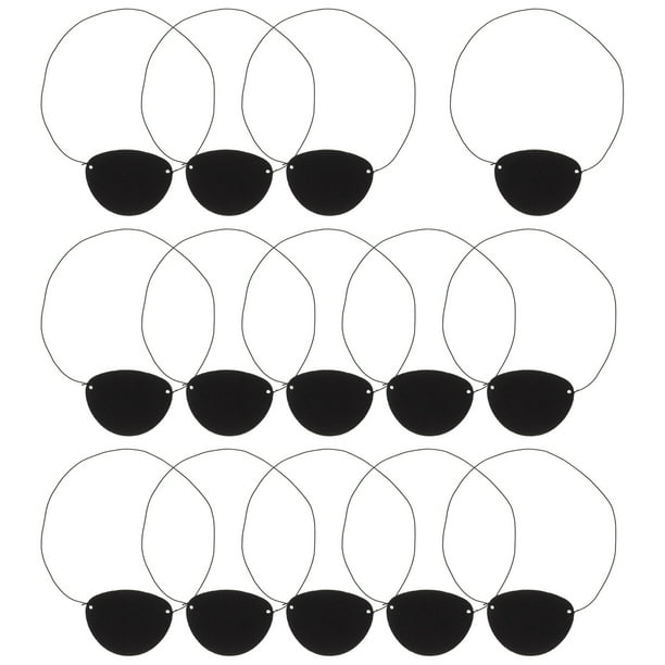 14 piezas para niños, parche creativo para ojos de pirata, ojos divertidos, ojos vendados, accesorio de fiesta adorable para el festival de Halloween (cuerda negra, fieltro, color sólido)