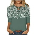 thumbnail image 2 of Womens Summer Shirts and Tops Tshirts Shirts Vintage 3/4 Sleeve Graphic T Shirts Tunic Tops T Shirts Loose Fit Graphic Pack, 2 of 5