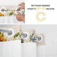 thumbnail image 2 of Spring Pastoral No Hooks Shower Curtain with Snap-in Liner Sunflower Circle Flower Linen Texture Shower Curtains for Bathroom, Waterproof, Easy Install, Washable 60"x72", 2 of 9