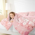 thumbnail image 4 of jejeloiu Japanese Cherry Blossom Queen Comforter Set,Kawaii Floral Plants Bedding Sets,Pink Flowers Leaves Bedding Comforter Set For Ultra Soft Home Decor Reversible,3-Piece, 4 of 8