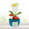 thumbnail image 3 of Crochet Potted Plants with LED Light Handmade Crochet Bellflower Mini Knitted Fake Flower Simulation Immortal Flower, 3 of 8