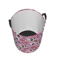 thumbnail image 4 of LNWH Laundry Basket, Cute Skull Pink Pattern Foldable Laundry Hamper with Handles Waterproof, Medium Size, 4 of 8