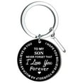 thumbnail image 1 of Llaveros para mujer, llavero de billetera, llavero de auto, llavero DIY para mi hijo, llavero de acero inoxidable negro con apellido de 26 letras, 2,5 cm, decoraciones de moda, 1 of 3
