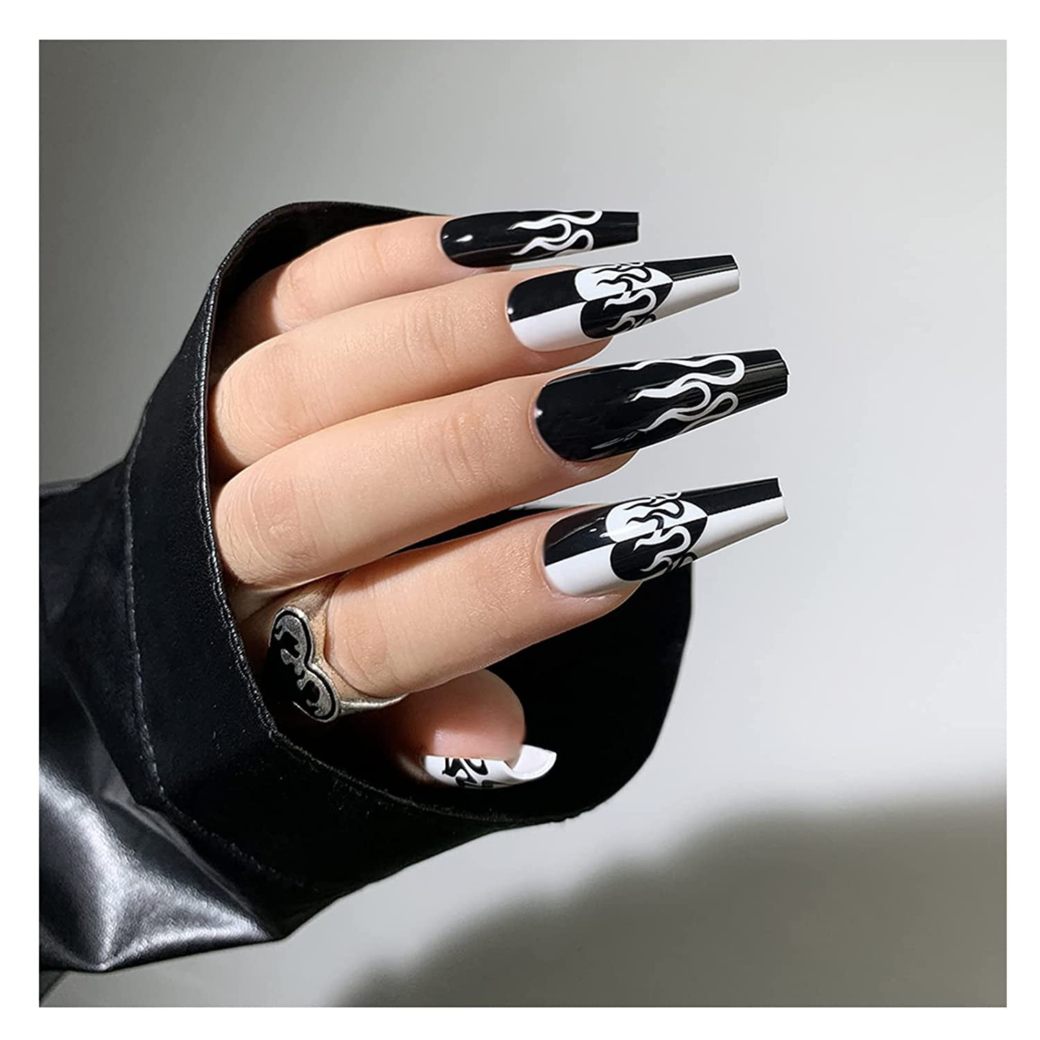 30+ Gorgeous Black Nail Art with Stone Ideas That You'll LOVE