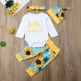 thumbnail image 4 of 4PCS Newborn Baby Girls Little Sister Romper Pants Leggings Outfits Set Clothes, 4 of 6