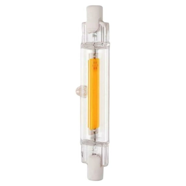 Bombilla LED R7s de 220 V, luz diurna lineal de doble extremo, repuesto de bombilla halógena (luz blanca cálida, 78 mm, 4 W)