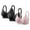 Pink/Black, variant on 3 Pack Womens Push Up Bras Plus Size Light Lined Wire-Free Brassiere Bow Ruched Full Coverage Everyday Underwear, 44/100BC