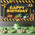 thumbnail image 6 of Construction Theme Happy Birthday Banner Colorful Vehicles Design Party Backdrop for Kids Celebration Event Decoration, 6 of 8