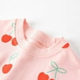 thumbnail image 5 of XAOFW Girls Dresses Cherry Print Long Sleeves Round Neck Gown Autumn Winter Toddler Kids Soft Cozy Casual Daily Wear Sundress, 5 of 7