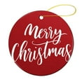 thumbnail image 3 of Christmas Ceramic Ornament Merry Christmas Customized Round Ceramic Ornament Rustic Country Holiday Ceramic Elegant Hanging Christmas Tree Decorations Xmas Gift, 3 of 5