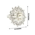 thumbnail image 3 of Efavormart 4 Pack | Pearl And Diamond Rhinestone Flower Silver Metal Napkin Rings, Decorative Napkin Buckle Holders, 3 of 5