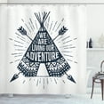 thumbnail image 1 of Ambesonne Adventure Shower Curtain, Teepee with Arrows, 69"Wx70"L, Dark Petrol Blue White, 1 of 3