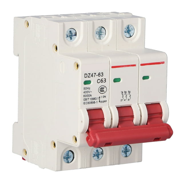 Miniature Circuit Breakers, 3P Breaker PC Shell Modular Structure DZ47-63 With Overload Protection For Distribution Box For Lighting Equipment 10A,16A,20A,25A,32A,40A,50A,63A