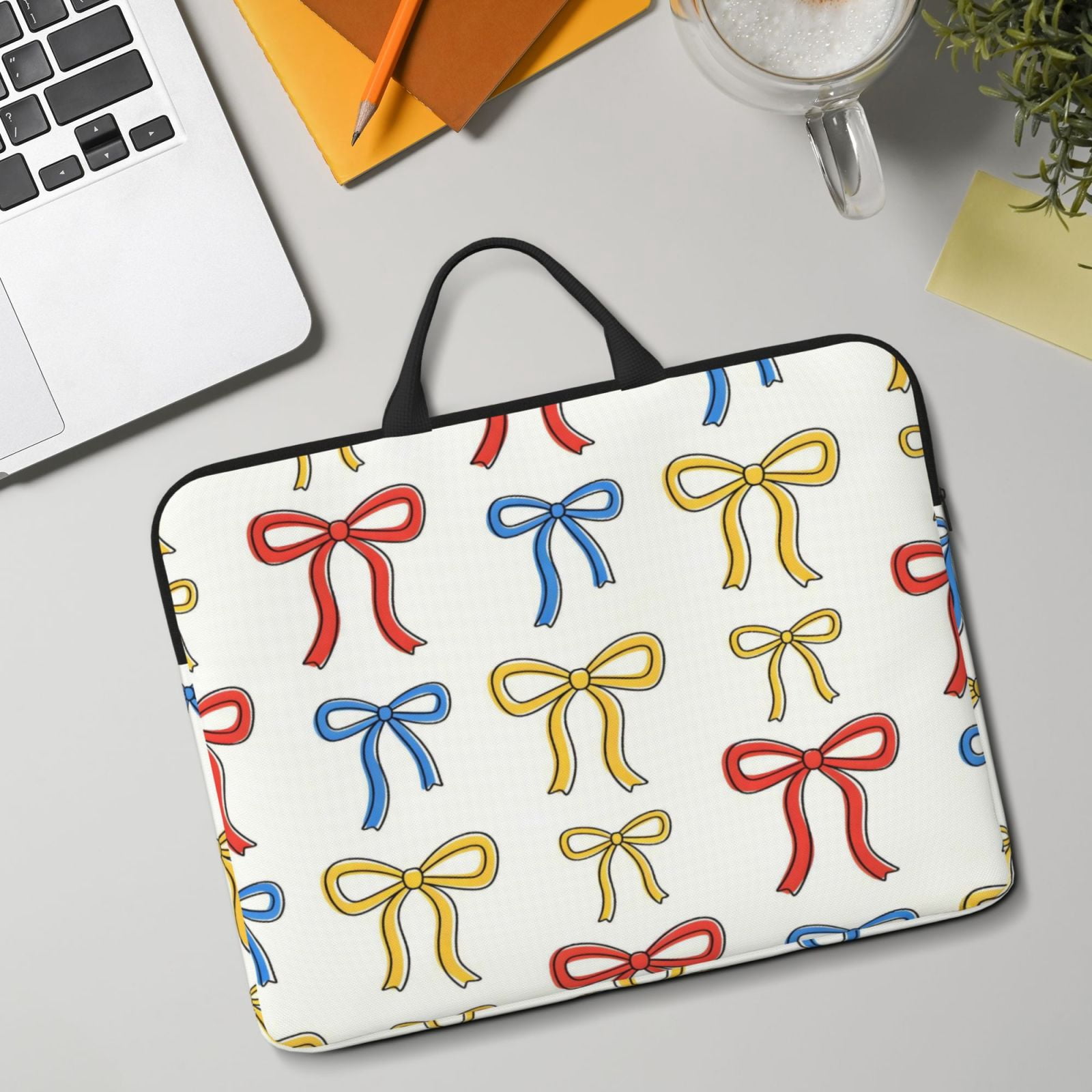 Laptop Sleeve Bag For Women Men 14inch Waterproof Durable Protective Computer Carrying Cover Handle Laptop Case Bag Red Blue Yellow Thin Bows