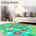 thumbnail image 2 of ODIKA 6'x9' Machine Washable Non-Slip Area Rug, Whimsical Gift Box Semi Dome Hearth Accent Celebration High Traffic Rug with Pad, Red, 617810, 2 of 8