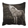thumbnail image 1 of RYLABLUE Howling wolf in the dark Pillowcase Throw Pillow Cover Case 20x20 inches, 1 of 2