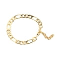 thumbnail image 1 of Flat Link Chain Bracelet Men Women Metal Fashionable Elegant Bracelet Jewelry Accessory for Dating Party, 1 of 25