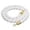White / Golden, variant on ABPETE Stanchion Rope, 1.5m/5Ft Barrier Rope Twisted Post Ropes with Snap Hooks for Posts Stands Queue Divider Crowd Control of Hotel, Golden Hook, Champagne Gold Rope