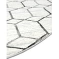 thumbnail image 6 of Unique Loom Matrix Trellis Collection Area Rug - Tile (5' Round White/Gray), 6 of 7
