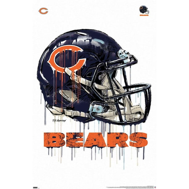 Nfl Chicago Bears Drip Helmet 20, Chicago Bears Shower Curtain Hooks